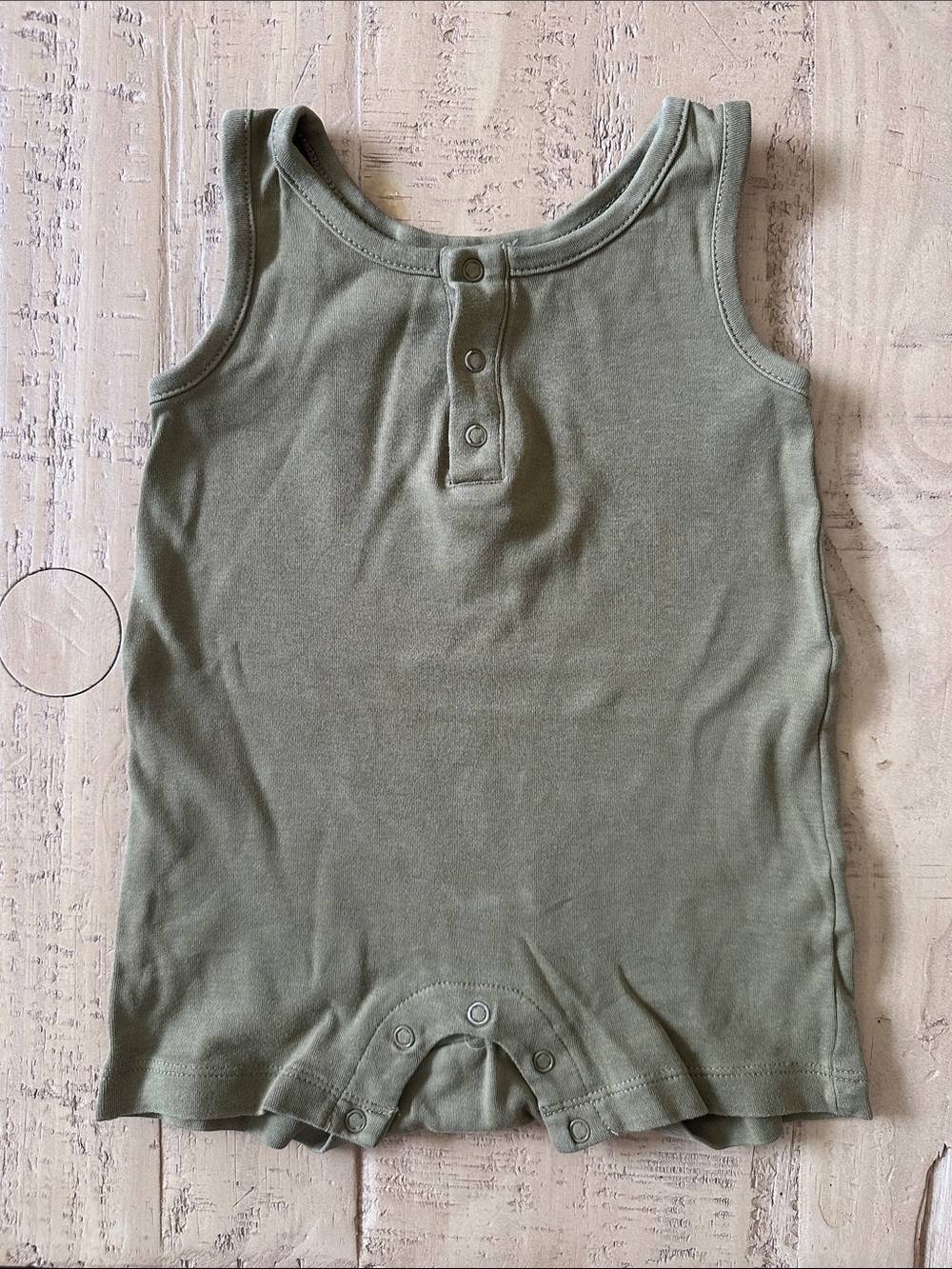 Colored Organics Nile Romper, Olive Green, 6-12M